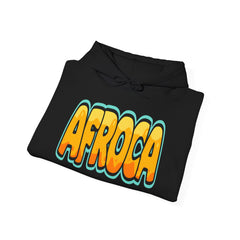 Afroca Retro Bubble Letter Hoodie — Bold Yellow Graphic Sweatshirt