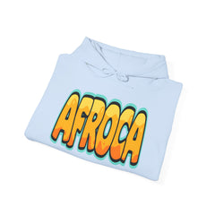 Afroca Retro Bubble Letter Hoodie — Bold Yellow Graphic Sweatshirt