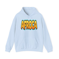 Afroca Retro Bubble Letter Hoodie — Bold Yellow Graphic Sweatshirt
