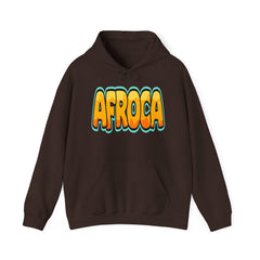 Afroca Retro Bubble Letter Hoodie — Bold Yellow Graphic Sweatshirt