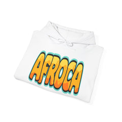 Afroca Retro Bubble Letter Hoodie — Bold Yellow Graphic Sweatshirt
