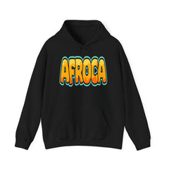 Afroca Retro Bubble Letter Hoodie — Bold Yellow Graphic Sweatshirt